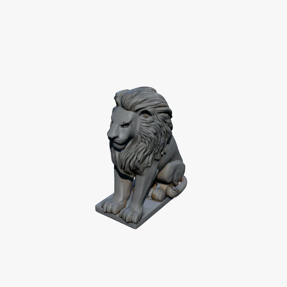 Majestic Lion Statue D Model Pack